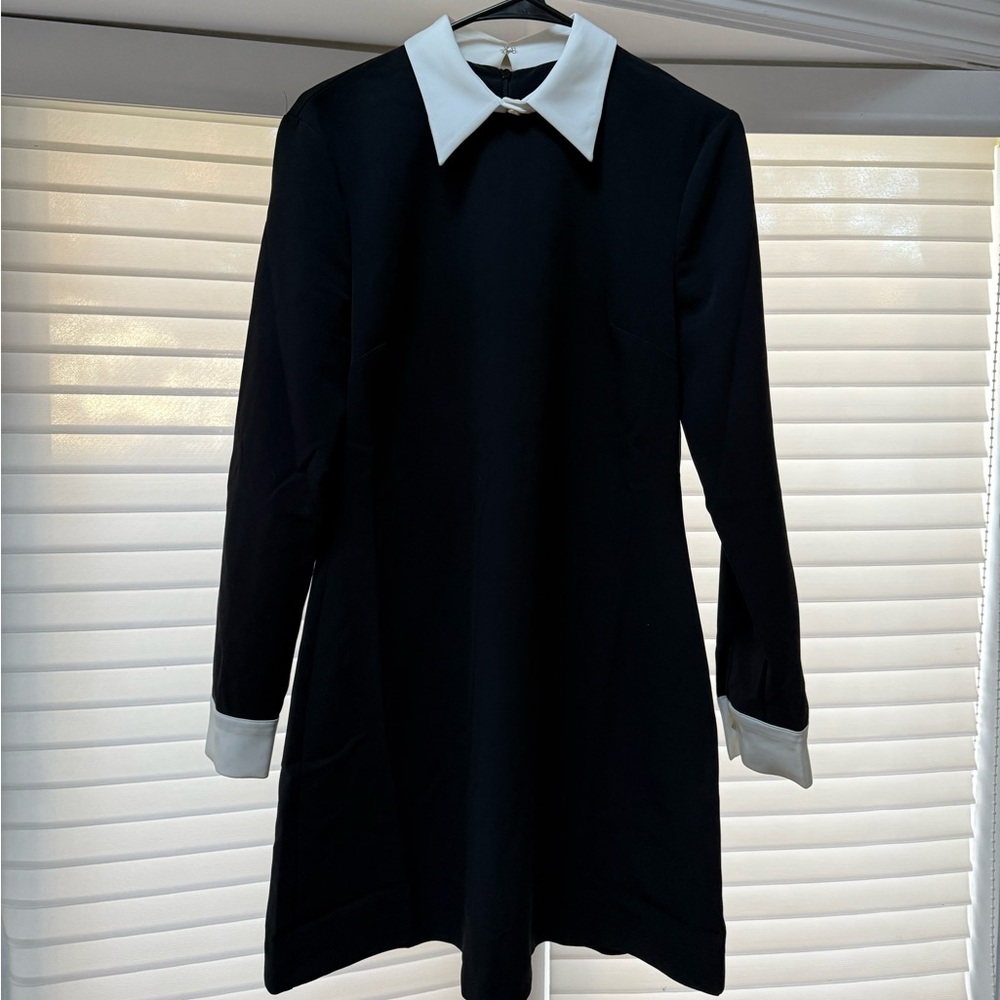 French Connection Black Dress with White Collar